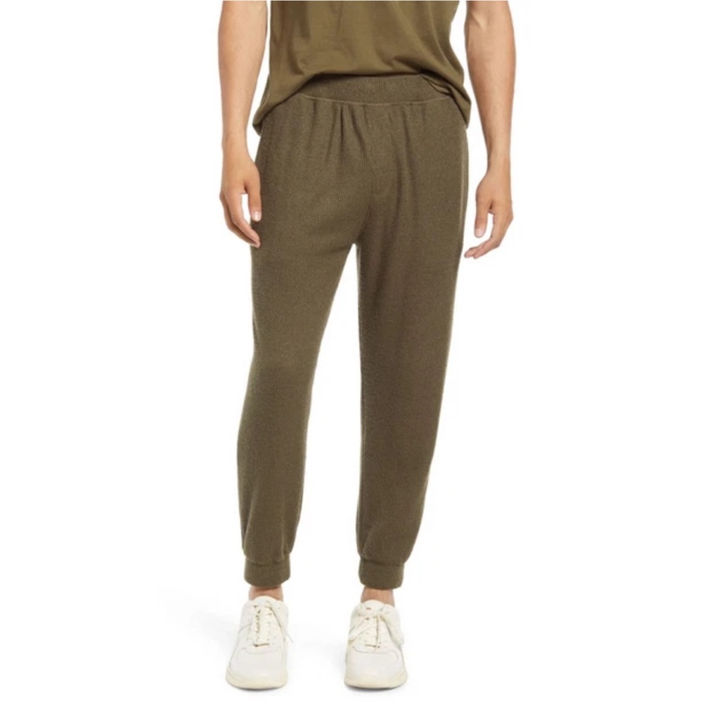 ATM Anthony Thomas Melillo Mens Waffle Mouline Lounge Pants Sable Sz L Comfy